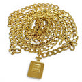 Chanel Logo Perfume Bottle Charm Double Chain Belt 81 Gold Gorgeous