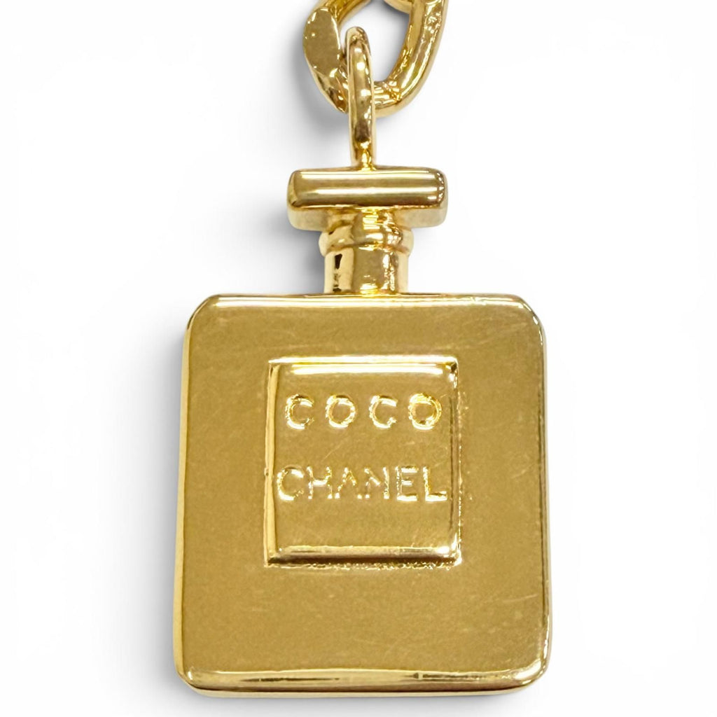 Chanel Logo Perfume Bottle Charm Double Chain Belt 81 Gold Gorgeous — view 5