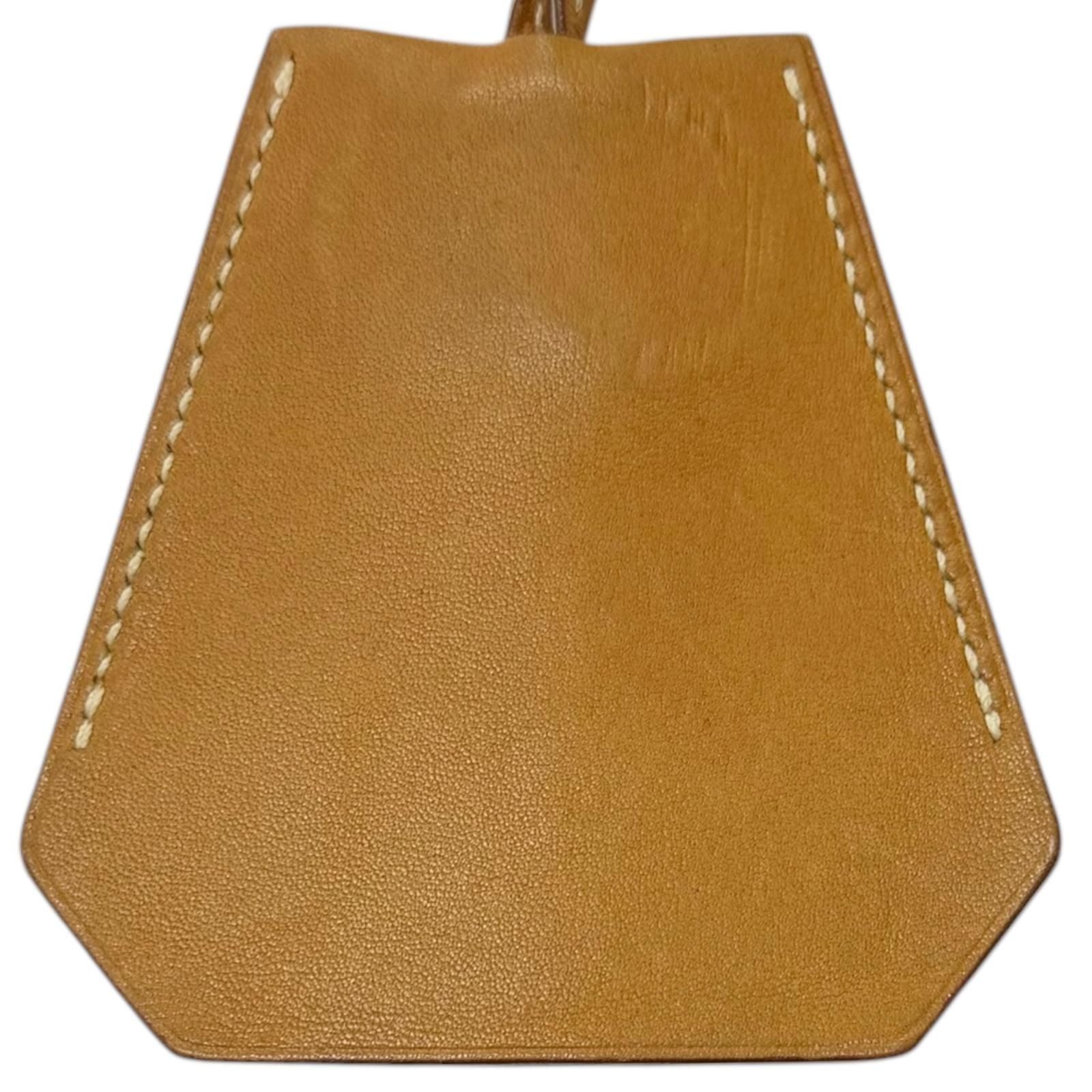 Hermes Vintage Box Calf Martin Margiela Era Clochette Leather Necklace Gold — view 3