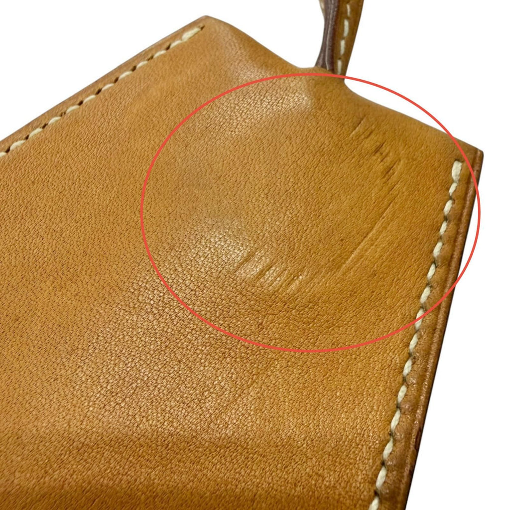 Hermes Vintage Box Calf Martin Margiela Era Clochette Leather Necklace Gold — view 8