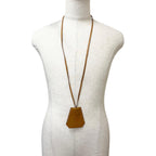 Hermes Vintage Box Calf Martin Margiela Era Clochette Leather Necklace Gold — view 2