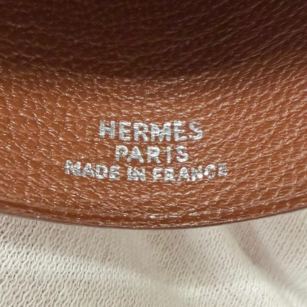Hermes Vintage Box Calf Martin Margiela Era Clochette Leather Necklace Gold — view 6