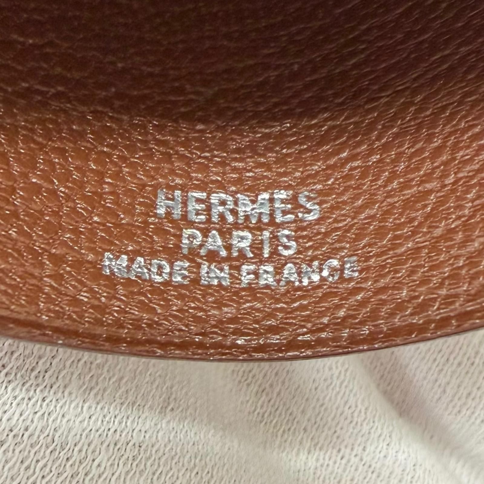 Hermes Vintage Box Calf Martin Margiela Era Clochette Leather Necklace Gold — view 6