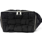 Bottega Veneta Padette Tech Cassette Intrecciato Handbag Black