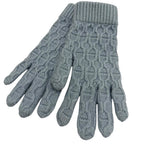 Hermes Tori Maillon Cashmere Knit Gloves Light Blue S Recommended for Winter
