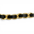 Chanel Vintage CC Logo Clover Leather Chain Belt Gold Black Recommended — view 6