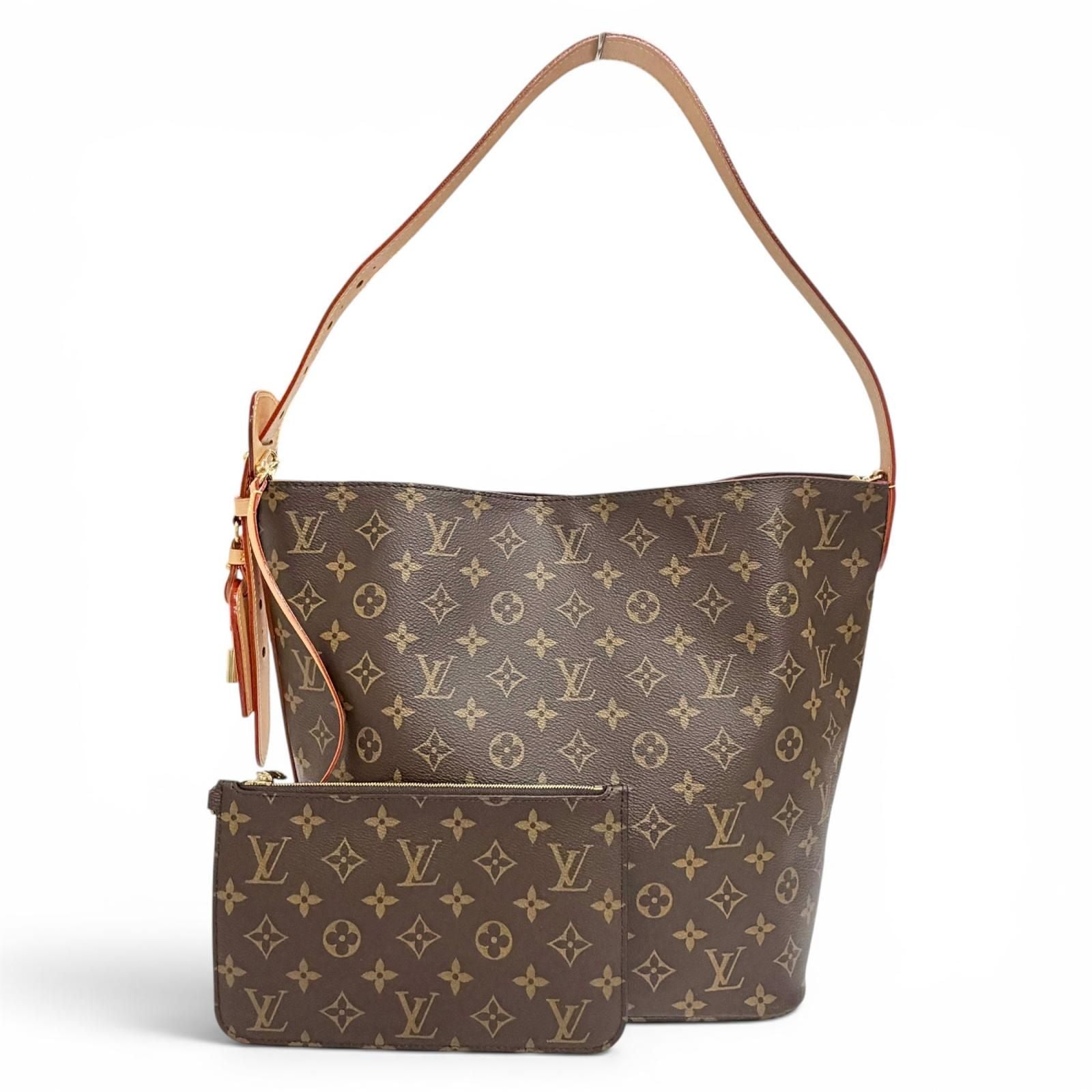 Louis Vuitton All in GM Monogram Canvas Pouch Bucket Bag Brown