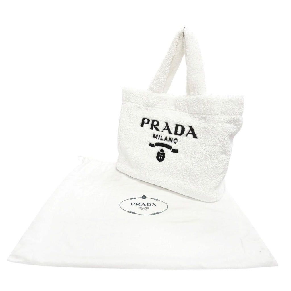 Prada Terry Tote Triangle Logo Pile Large — view 2
