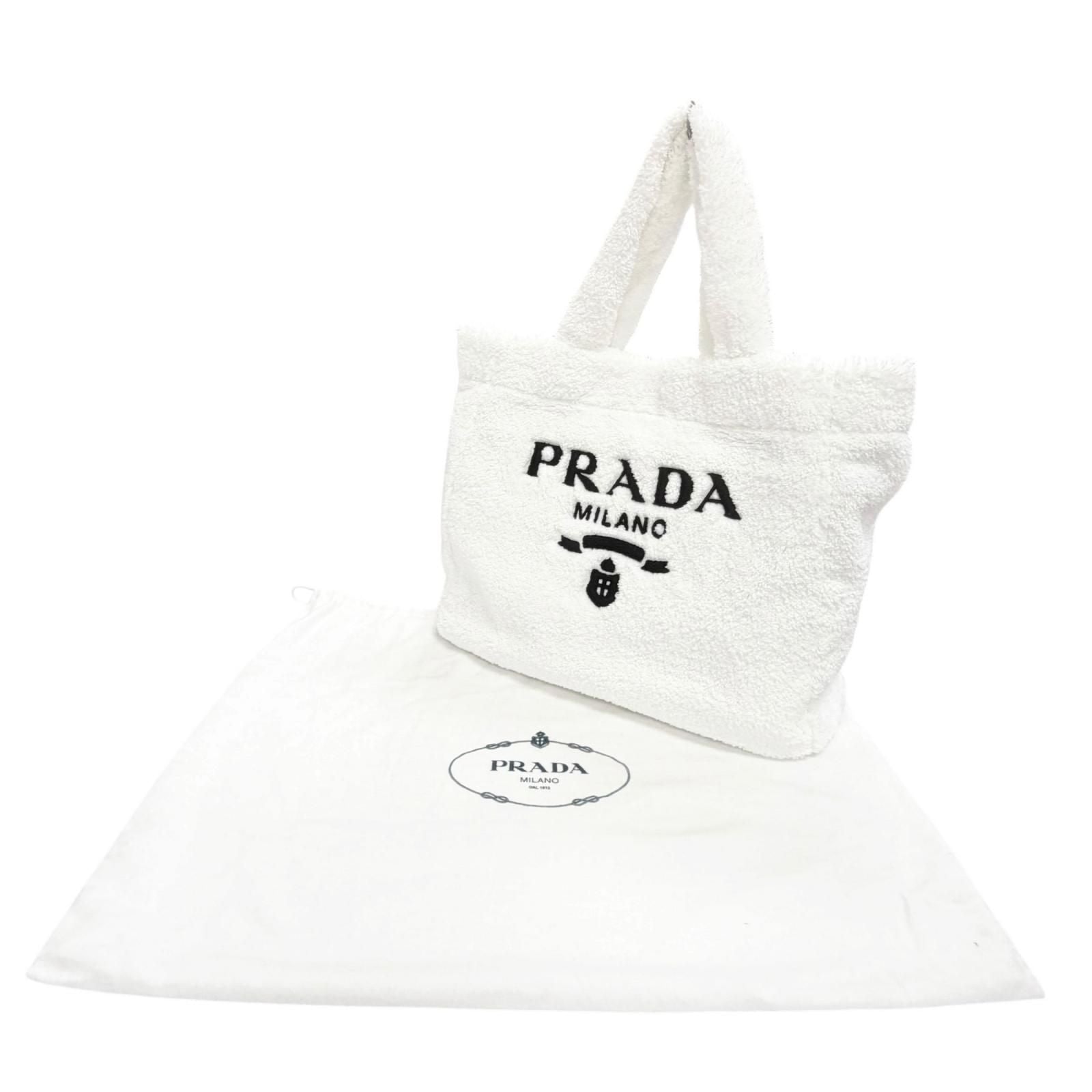 Prada Terry Tote Triangle Logo Pile Large — view 2
