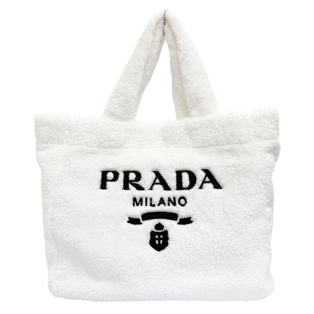 Prada Terry Tote Triangle Logo Pile Large