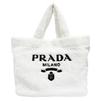 Prada Terry Tote Triangle Logo Pile Large