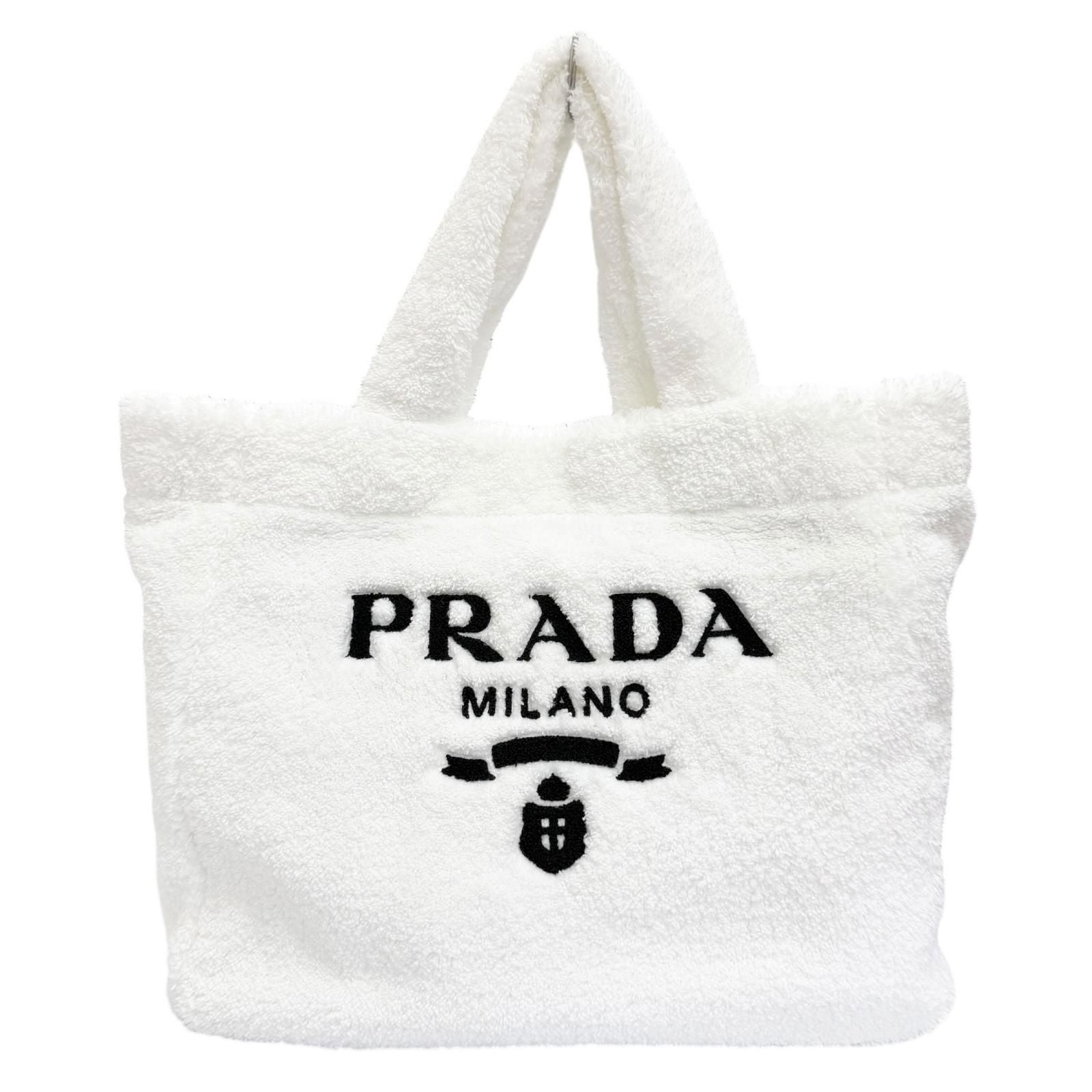 Prada Terry Tote Triangle Logo Pile Large