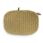 Prada Crochet Mini Bucket Triangle Logo Leather Raffia 2-Way Shoulder — view 6