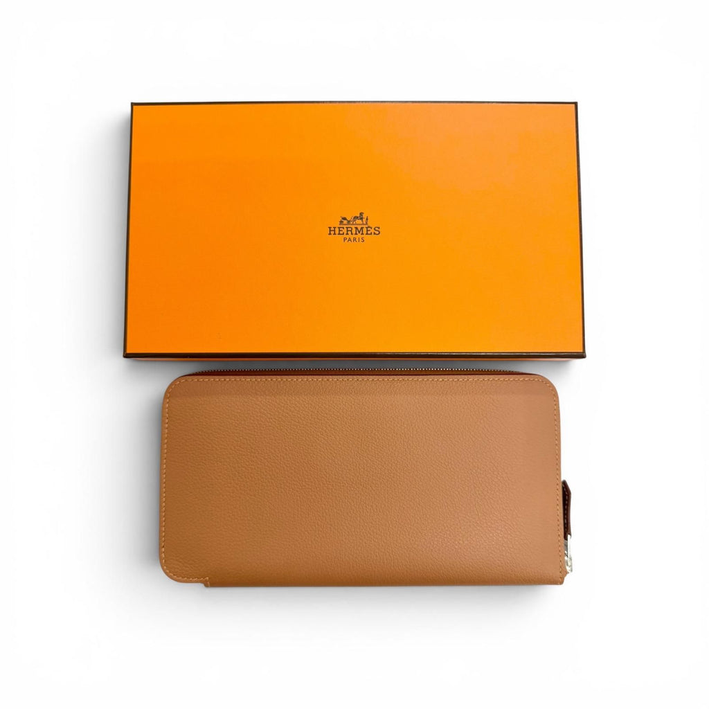Hermes Azap Long Silk in Color Gold Silver Zip Around Wallet — view 2