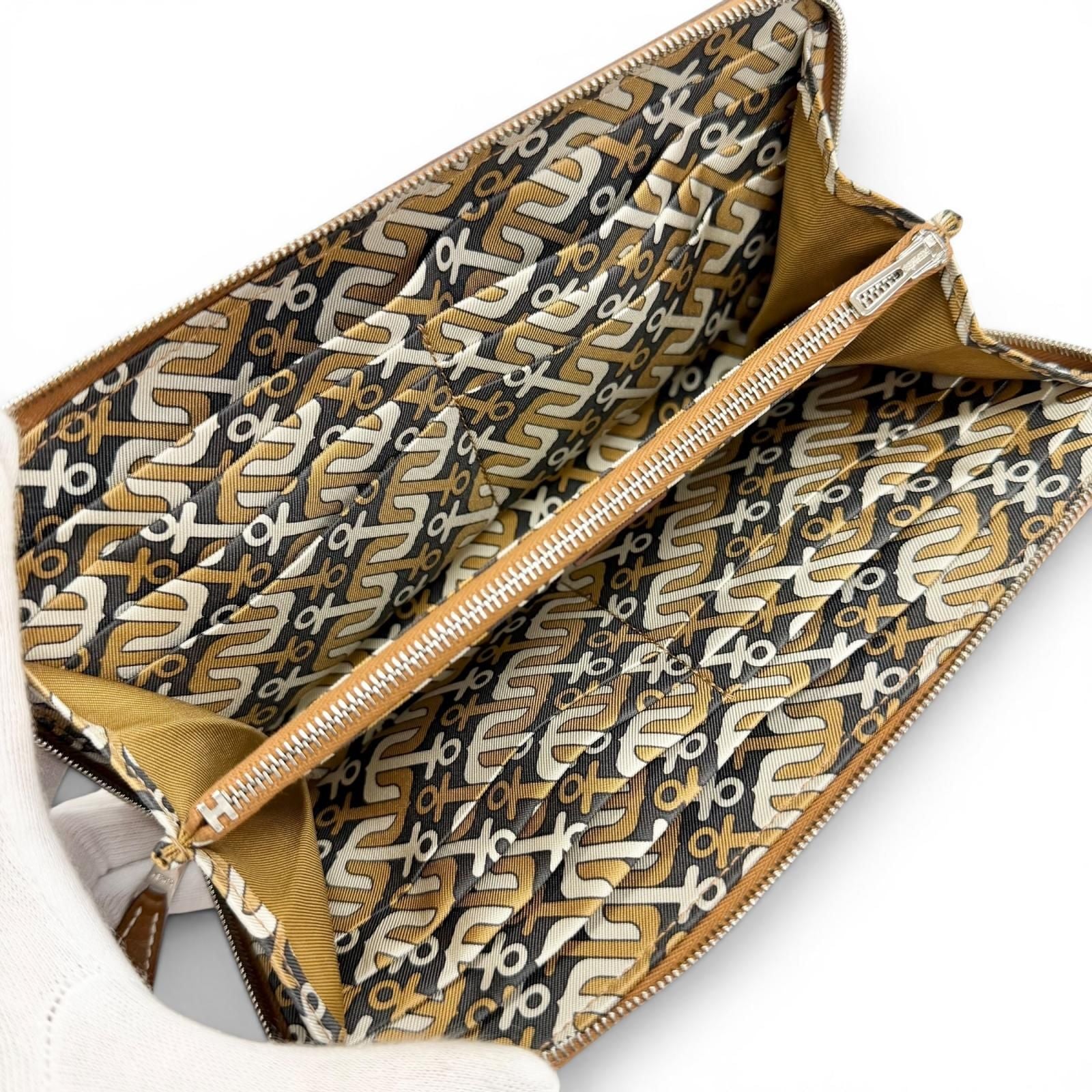 Hermes Azap Long Silk in Color Gold Silver Zip Around Wallet — view 6