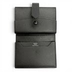 Hermes Bearn Mini Veau Epsom Silver Coin Pocket Compact Wallet Bifold Black — view 6