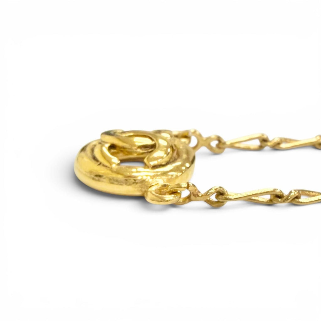 Chanel Vintage Circle CC Logo Necklace Gold — view 5