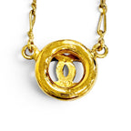 Chanel Vintage Circle CC Logo Necklace Gold — view 4