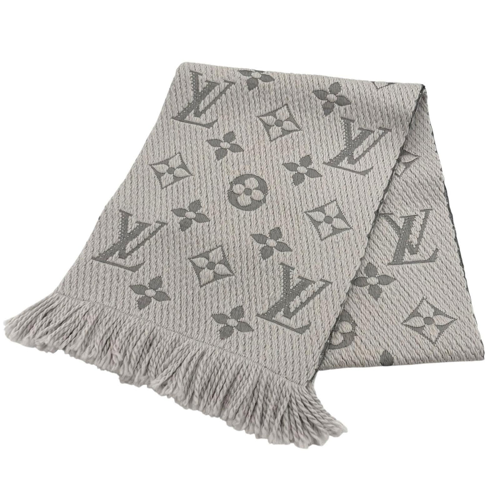 Louis Vuitton Echarpe Logo Mania Wool Silk Blend Gripe Loulou Fringe Scarf