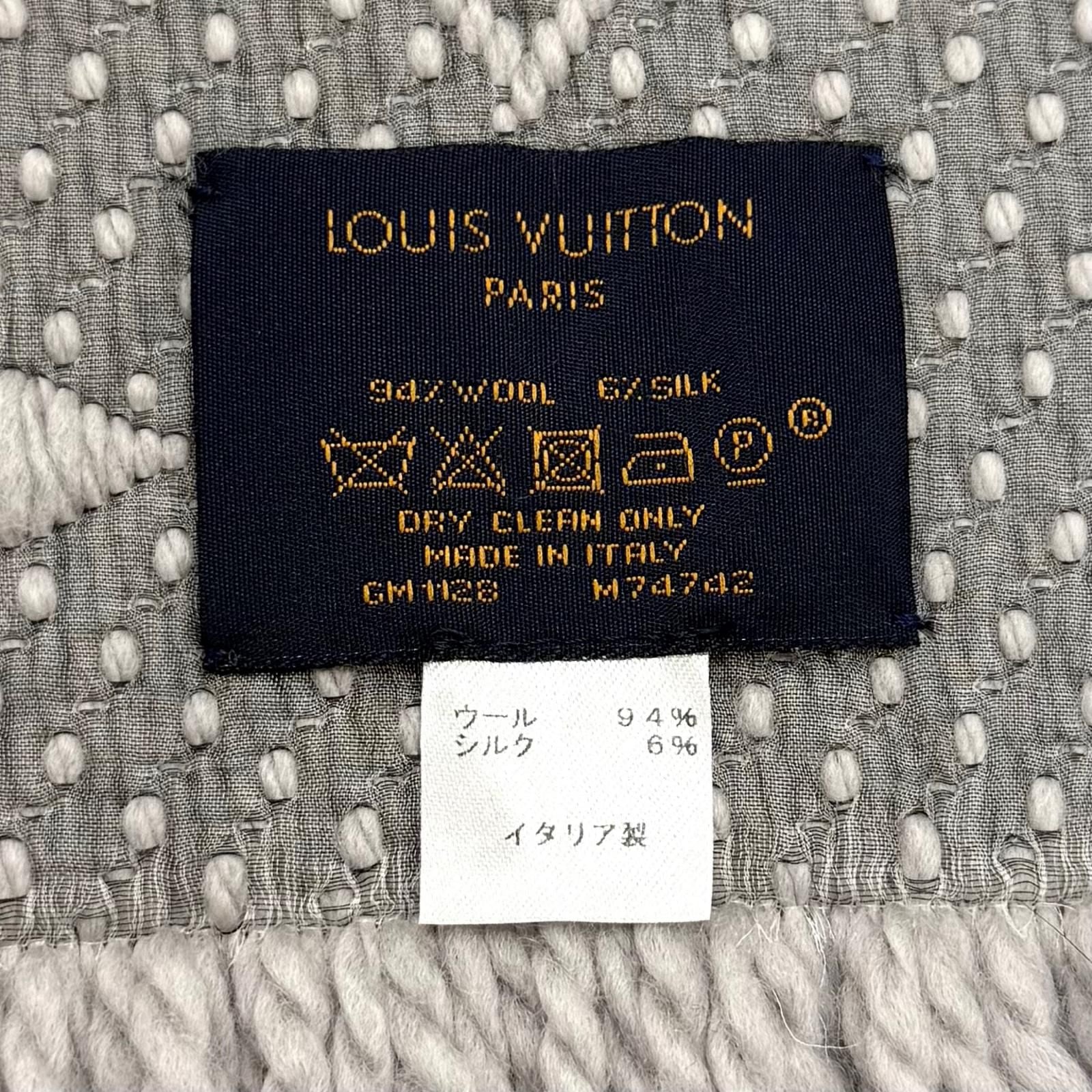 Louis Vuitton Echarpe Logo Mania Wool Silk Blend Gripe Loulou Fringe Scarf — view 7