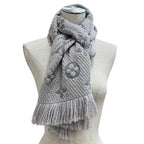 Louis Vuitton Echarpe Logo Mania Wool Silk Blend Gripe Loulou Fringe Scarf — view 2