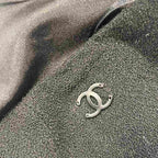 Chanel Tight Skirt Wool Knee Length CC Logo 38 Black — view 4