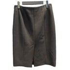Chanel Tight Skirt Wool Knee Length CC Logo 38 Black — view 2