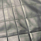 Chanel Leather Flare Skirt Knee Length CC Logo Pleats Lambskin 38 Gray — view 5