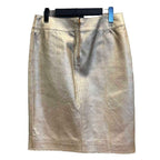 Chanel Leather Skirt Tight Lambskin Knee Length 38 Gold — view 2