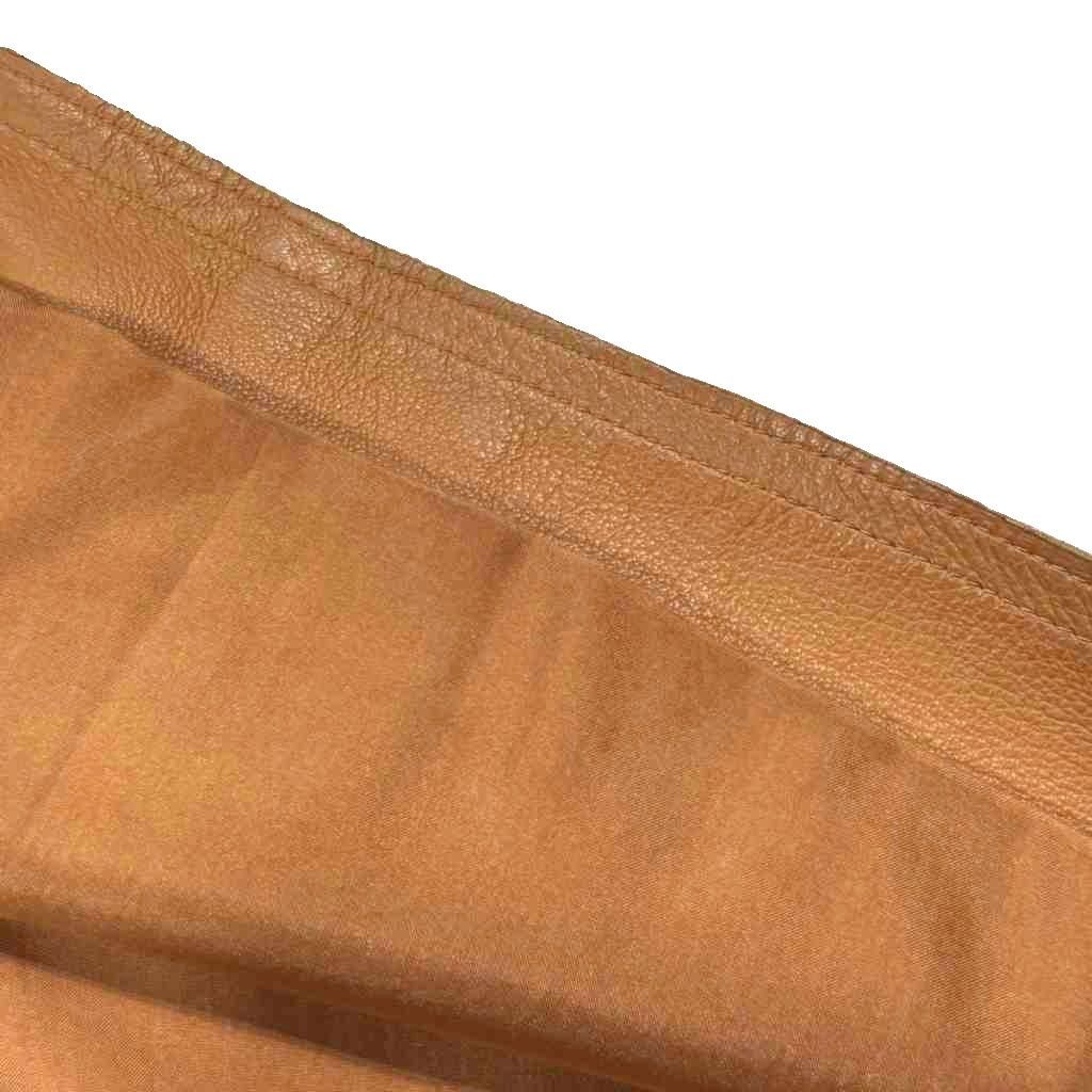 Chanel Leather Skirt Tight Lambskin Knee Length 38 Gold — view 6
