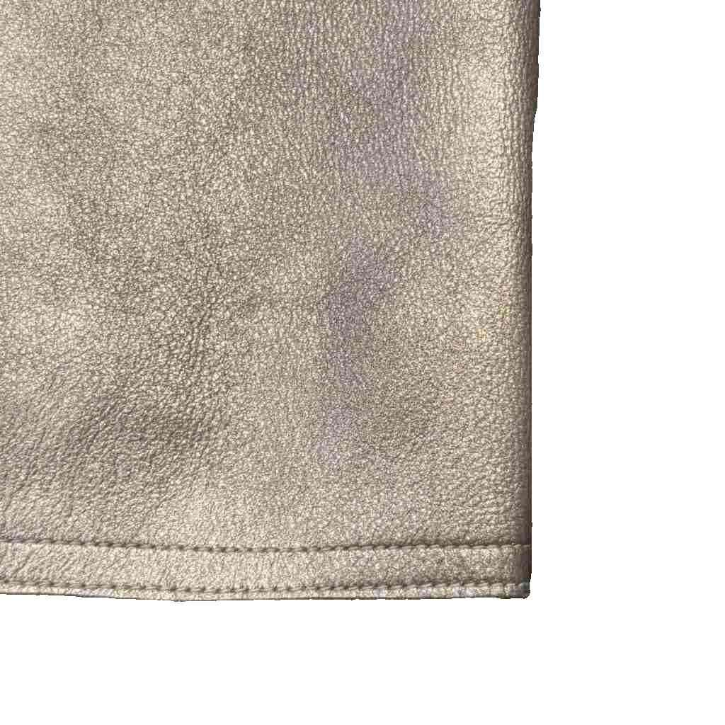 Chanel Leather Skirt Tight Lambskin Knee Length 38 Gold — view 3