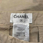 Chanel Linen Blend Cropped Pants 38 Beige — view 4