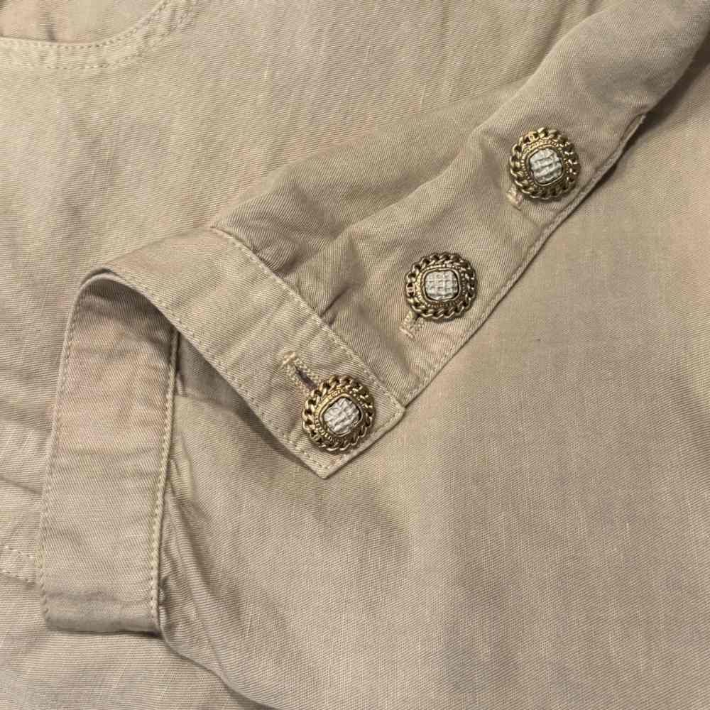 Chanel Linen Blend Cropped Pants 38 Beige — view 6