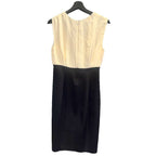 Chanel Dress Bicolor Knee Length Sleeveless CC Logo 40 Beige Black — view 2