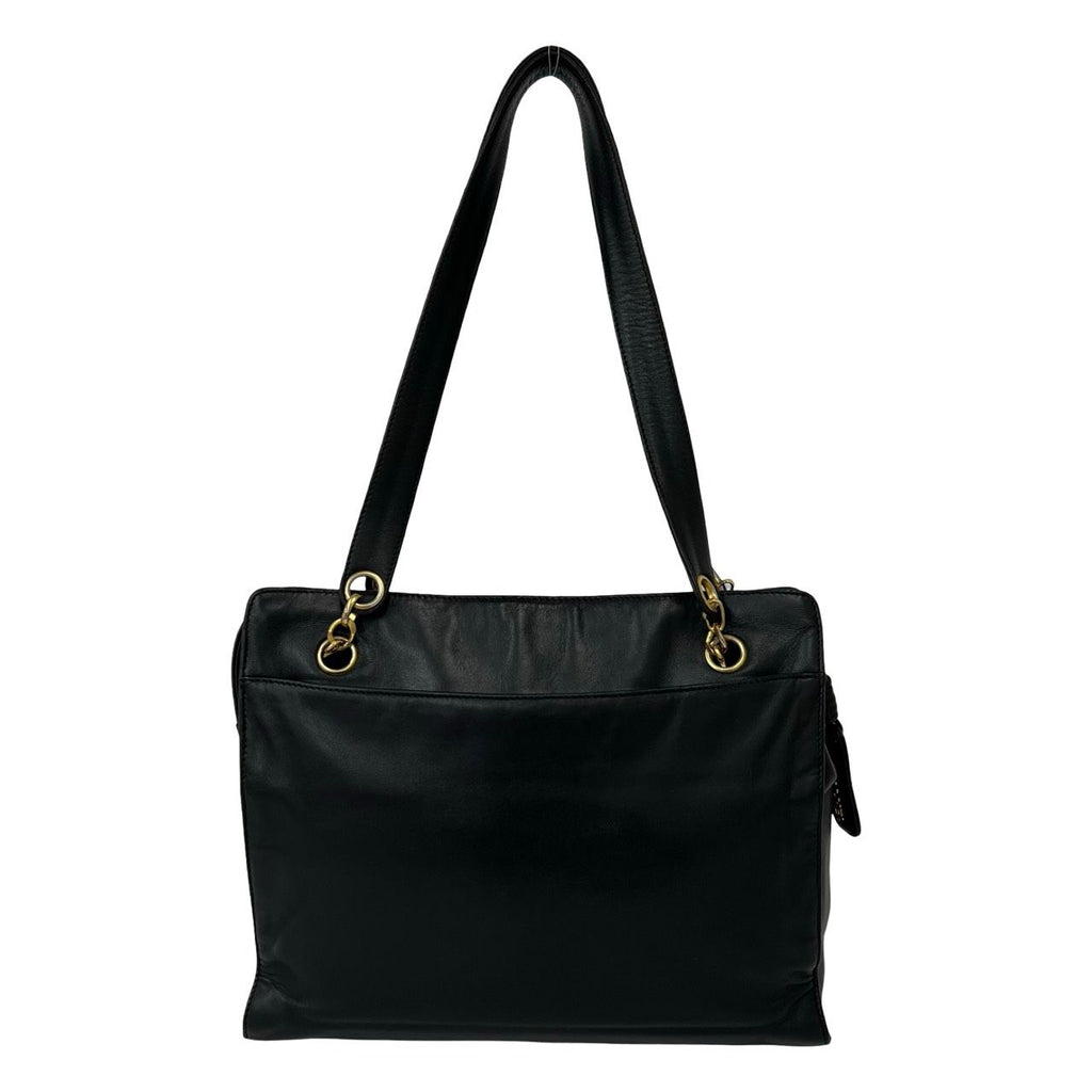 Chanel Seal Present 3 Vintage CC Logo Lambskin Shoulder Bag Mini Tote Black — view 3