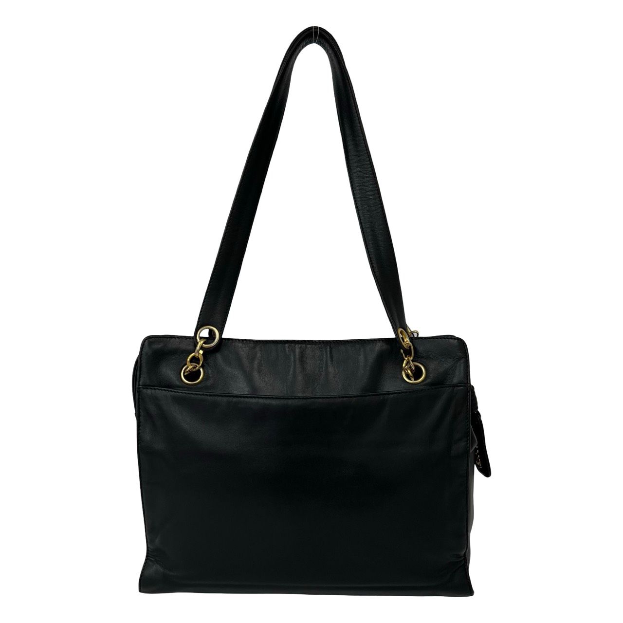 Chanel Seal Present 3 Vintage CC Logo Lambskin Shoulder Bag Mini Tote Black — view 3