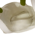 Hermes Handbag Picotin PM Eclat Taurillon Clemence White Anise Green Silver — view 4