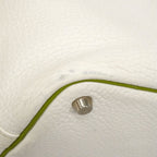 Hermes Handbag Picotin PM Eclat Taurillon Clemence White Anise Green Silver — view 6