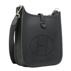 Hermes Shoulder Bag Evelyne TPM Taurillon Clemence Carbon Silver — view 2