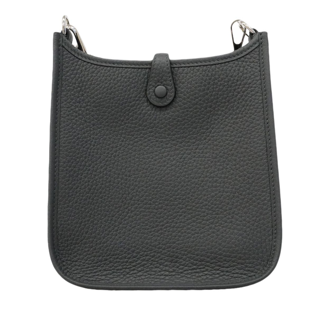 Hermes Shoulder Bag Evelyne TPM Taurillon Clemence Carbon Silver — view 6