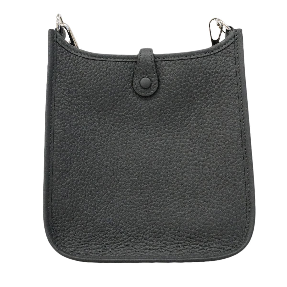 Hermes Shoulder Bag Evelyne TPM Taurillon Clemence Carbon Silver — view 6