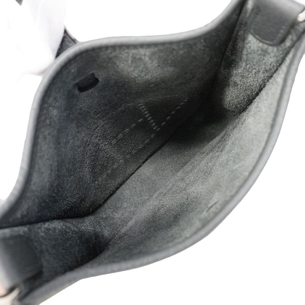 Hermes Shoulder Bag Evelyne TPM Taurillon Clemence Carbon Silver — view 4