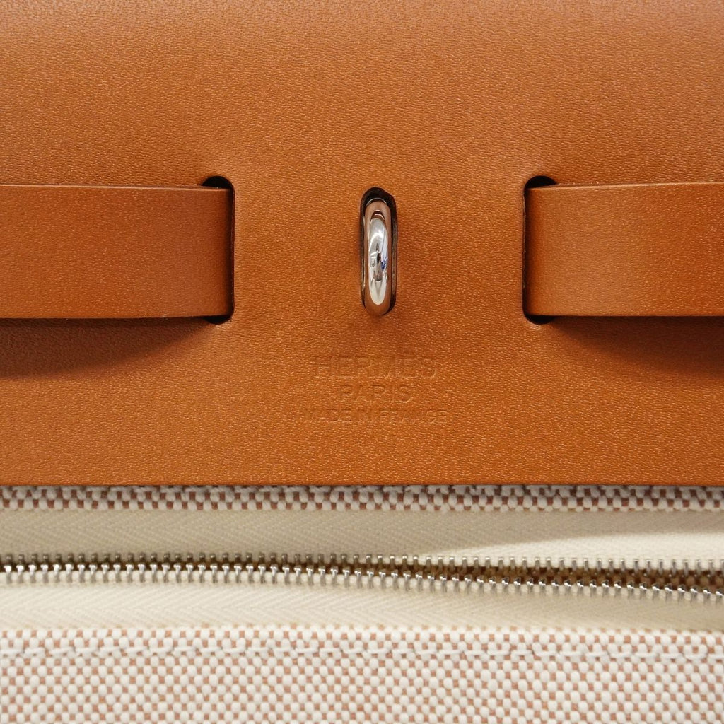 Hermes Handbag Herbag Zip PM Toile GM Gold Silver 2-Way — view 5