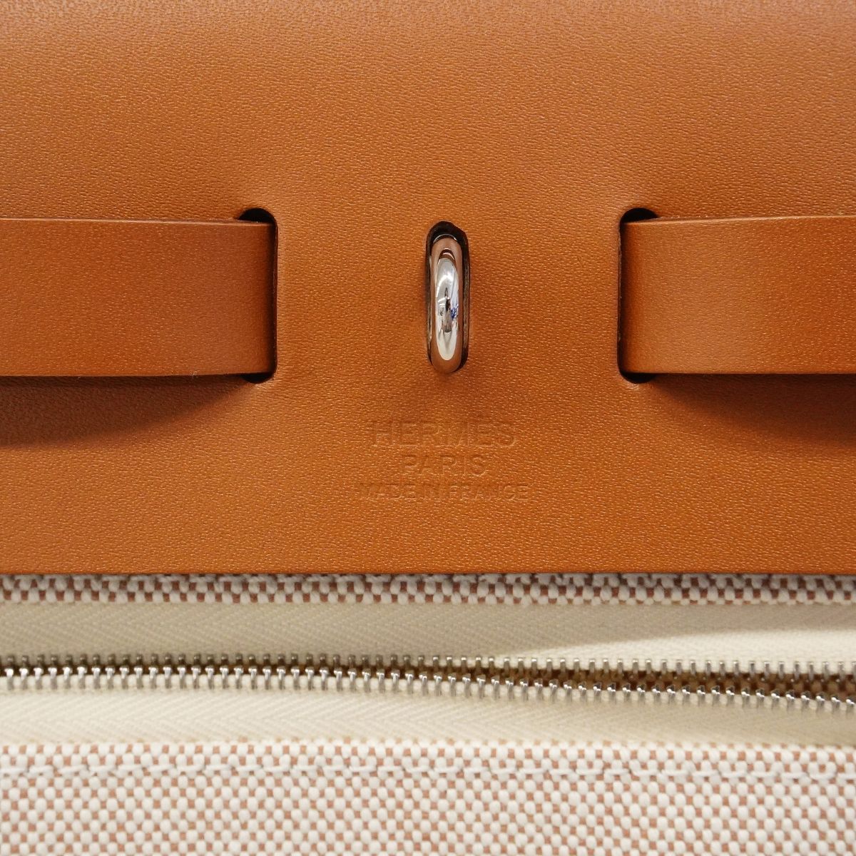 Hermes Handbag Herbag Zip PM Toile GM Gold Silver 2-Way — view 5
