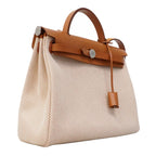 Hermes Handbag Herbag Zip PM Toile GM Gold Silver 2-Way — view 2