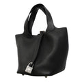 Hermes Handbag Picotin Lock PM Taurillon Clemence Black Silver
