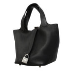 Hermes Handbag Picotin Lock PM Taurillon Clemence Black Silver
