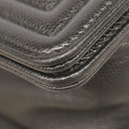 Chanel Shoulder Bag Boy Caviar Leather Black Silver — view 7