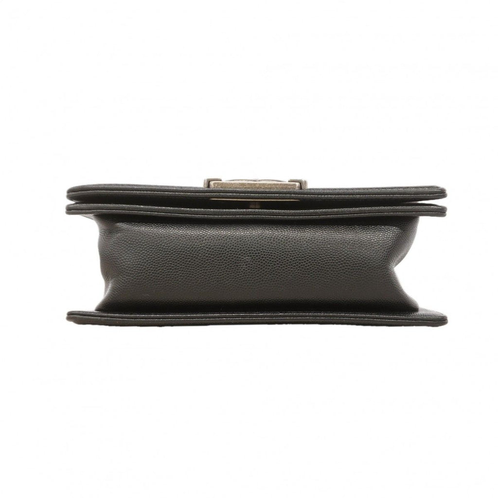 Chanel Shoulder Bag Boy Caviar Leather Black Silver — view 3