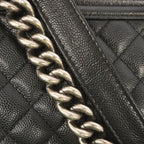 Chanel Shoulder Bag Boy Caviar Leather Black Silver — view 6